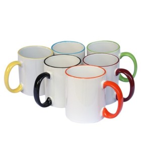 لیوان دسته و لبه رنگی