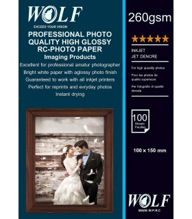 گلاسه 260 گرم چاپ عکس 10*15 - Wolf