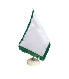 پرچم رومیزی سبز (پارچه، میله و پایه سنگی)