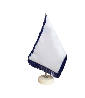 پرچم رومیزی سرمه ای (پارچه، میله و پایه سنگی)