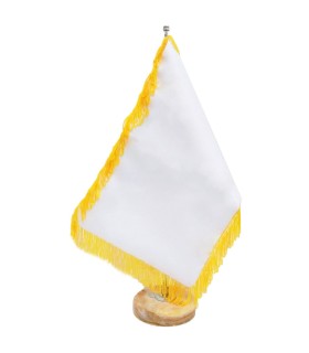 پرچم رومیزی طلایی (پارچه، میله و پایه سنگی)